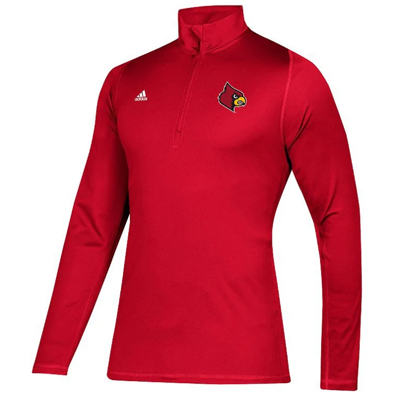 Adidas Mens University of Louisville Cardinals Henley Shirt, Red, Large