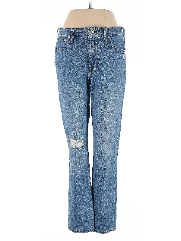 women's elastic waist denim jeansHigh-Rise Bootleg Jeans