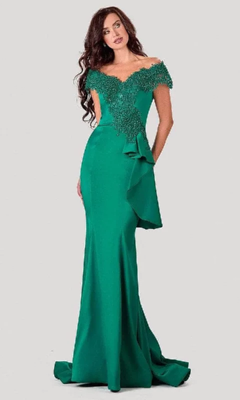 Formal Dress for GraduationsTerani Couture - 2111M5255 Embellished Off Shoulder Long Gown