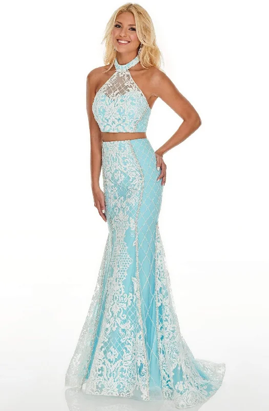 prom dresses with detachable sleevesRachel Allan Prom - 7003 Two Piece High Halter Trumpet Dress