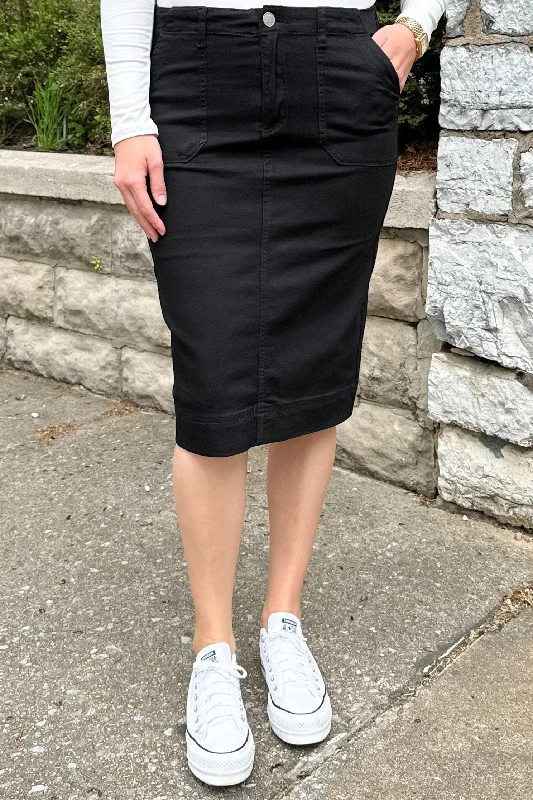 Amber Denim Skirt in Black