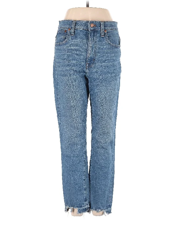 women's denim jeans for apple-shaped bodiesHigh-Rise Straight-leg Jeans in Light Wash