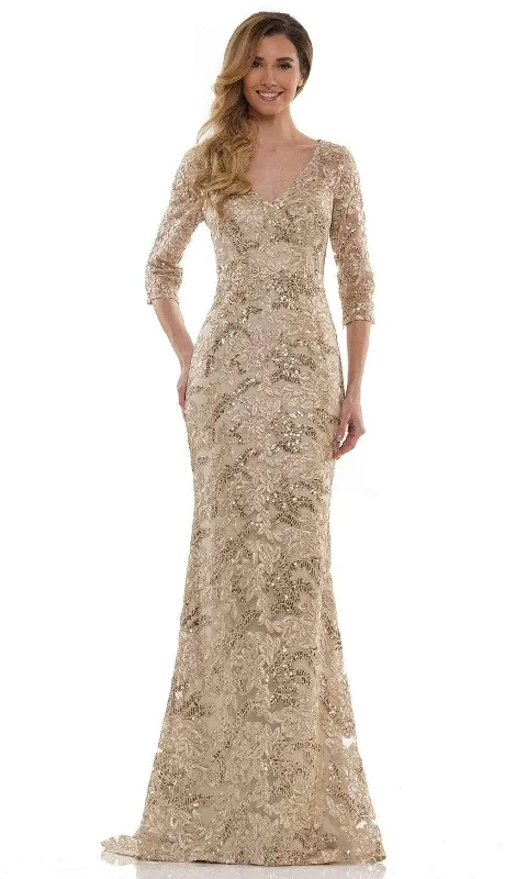 Formal Dress for Opera NightsMarsoni by Colors MV1119 - Quarter Sleeve Lace Formal Dress