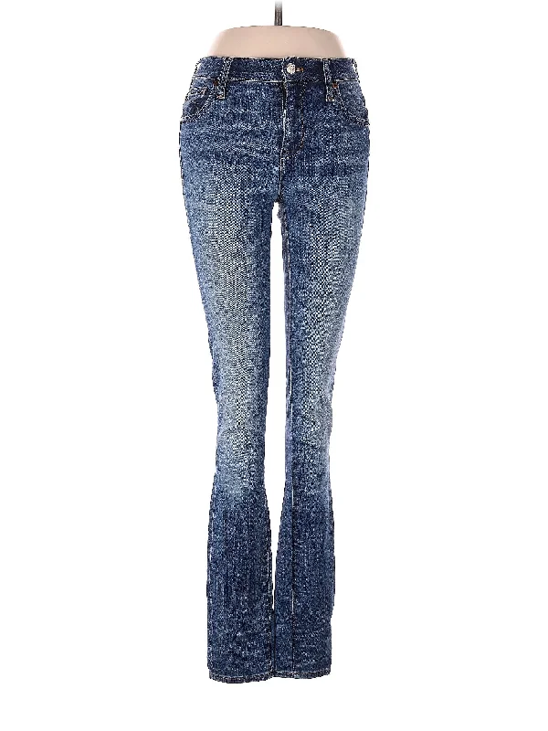 women's stretch denim jeansHigh-Rise Bootleg Jeans in Medium Wash