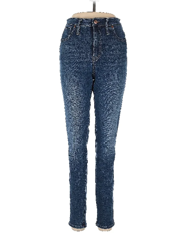 women's denim jeans with leather back pocketsMid-Rise Skinny Jeans in Dark Wash