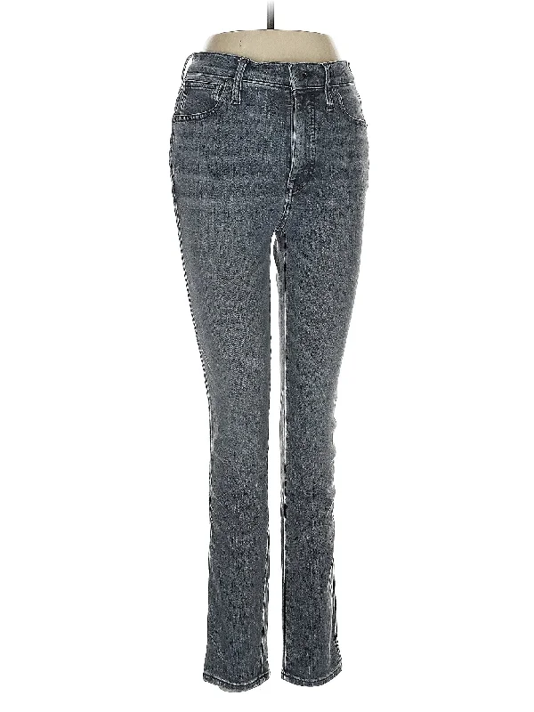 women's denim jeans with embroidery on pocketsHigh-Rise Skinny Jeans in Dark Wash