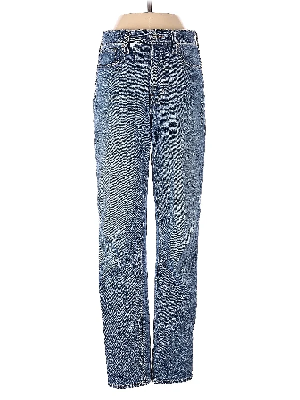 women's denim jeans with belt loopsHigh-Rise Straight-leg Jeans in Medium Wash