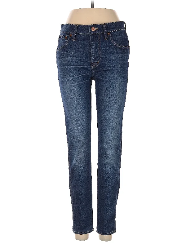 women's denim jeans with adjustable waistbandsMid-Rise Straight-leg Jeans in Dark Wash