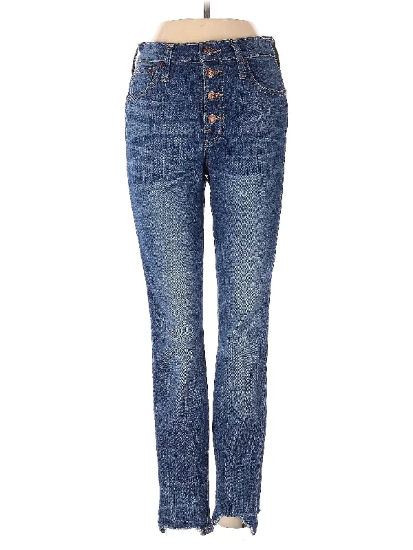 women's high-waisted denim jeansMid-Rise Straight-leg Jeans in Medium Wash