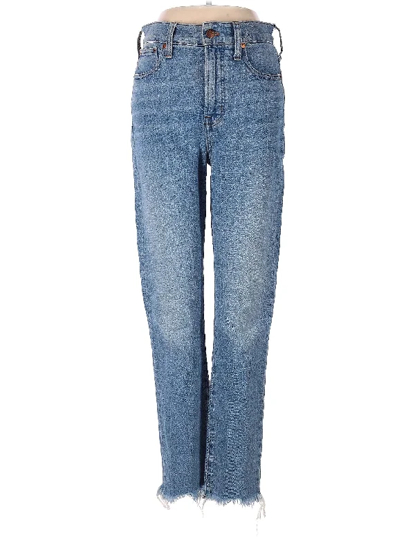 women's denim jeans for a glamorous eveningMid-Rise Straight-leg Jeans in Medium Wash