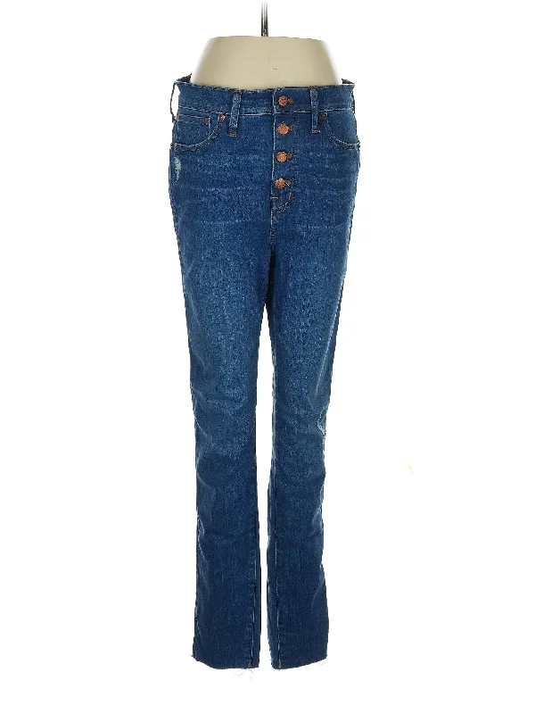 women's denim jeans with rhinestonesMid-Rise Straight-leg Jeans in Dark Wash