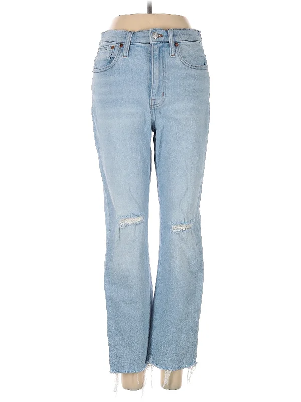 women's denim jeans with adjustable waistbandsLow-Rise Bootleg Jeans in Light Wash