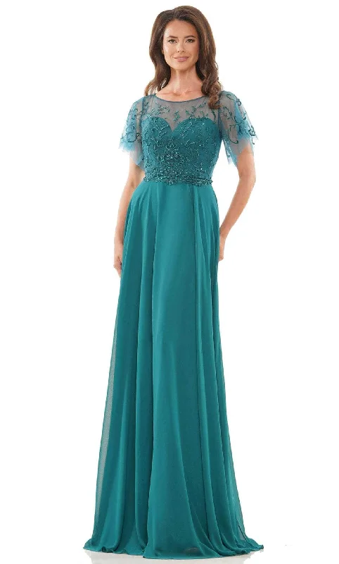 Formal Dress for Indoor WeddingsMarsoni by Colors M323 - Bateau A-Line Formal Dress