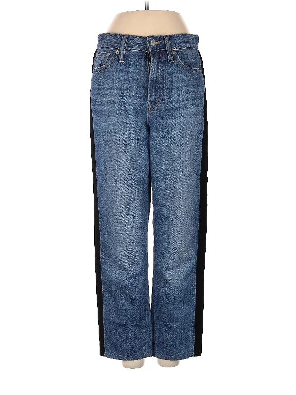 women's blue denim jeansLow-Rise Wide-leg Jeans