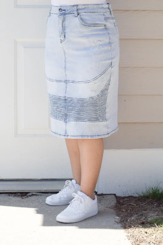 McKay Moto Distressed Denim Skirt (FINAL SALE)