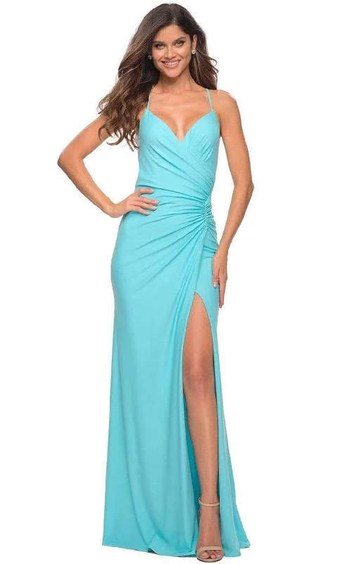 Formal Dress for Grammy AwardsLa Femme - 30462 Long Ruched Jersey Gown