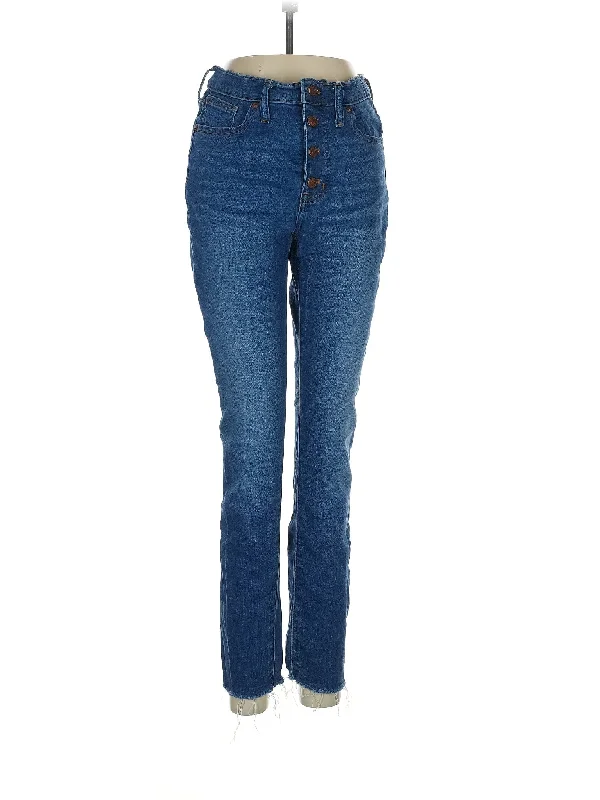 women's denim jeans with functional pocketsHigh-Rise Straight-leg Jeans in Medium Wash