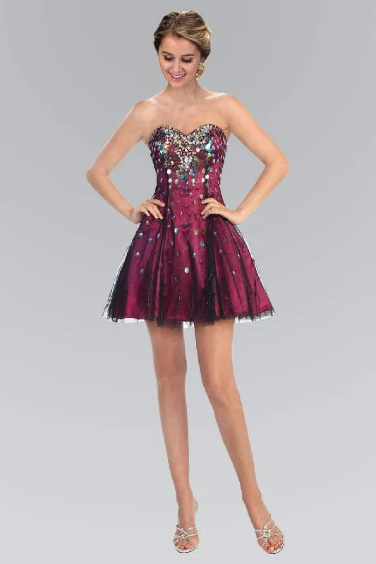 prom dresses with beaded accentsElizabeth K - GS1023 Sequined Sweetheart Affordable Prom Dress