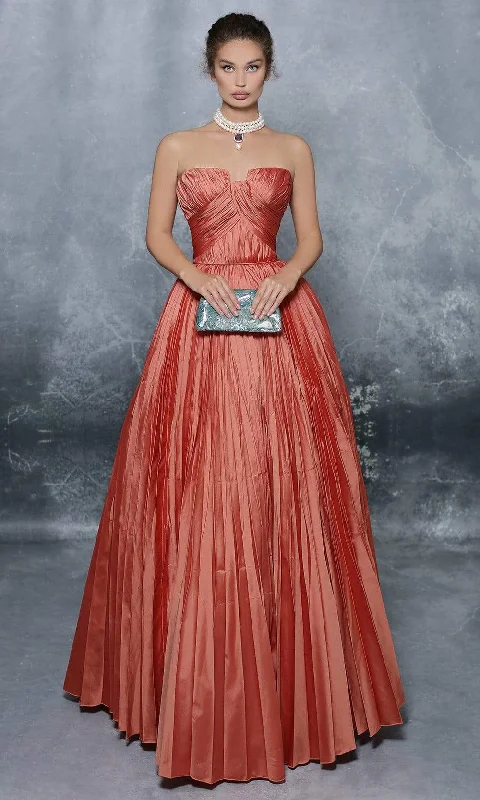 prom dresses for winterTarik Ediz - 96047 Strapless Ruched Pleated Taffeta Junior Prom A-Line Gown