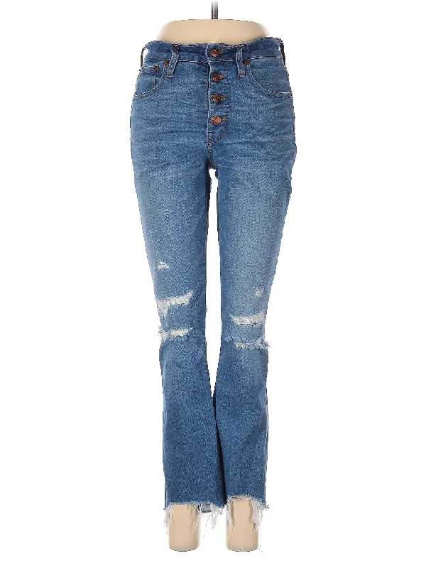 women's denim jeans with embroidered back pocketsMid-Rise Bootleg Jeans