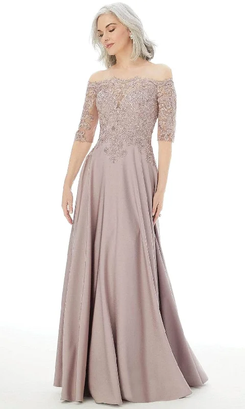 Formal Dress for Bat MitzvahsMGNY By Mori Lee 72220SC - Elbow-Length Sleeve A-Line Formal Gown