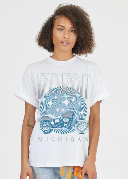 women's T-shirts for gym workoutsDetroit Motorcycle T-Shirt