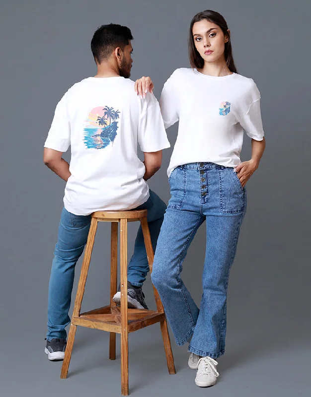 women's T-shirts with cold-shoulder cutsUnisex Graphic Print T-Shirt