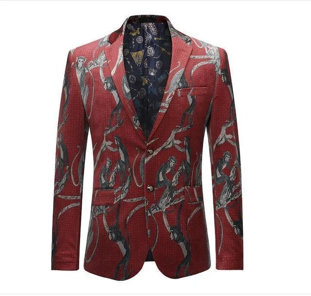 chiffon party dressesMen's Blazer Party Blazer Slim Fit Printed Blazer