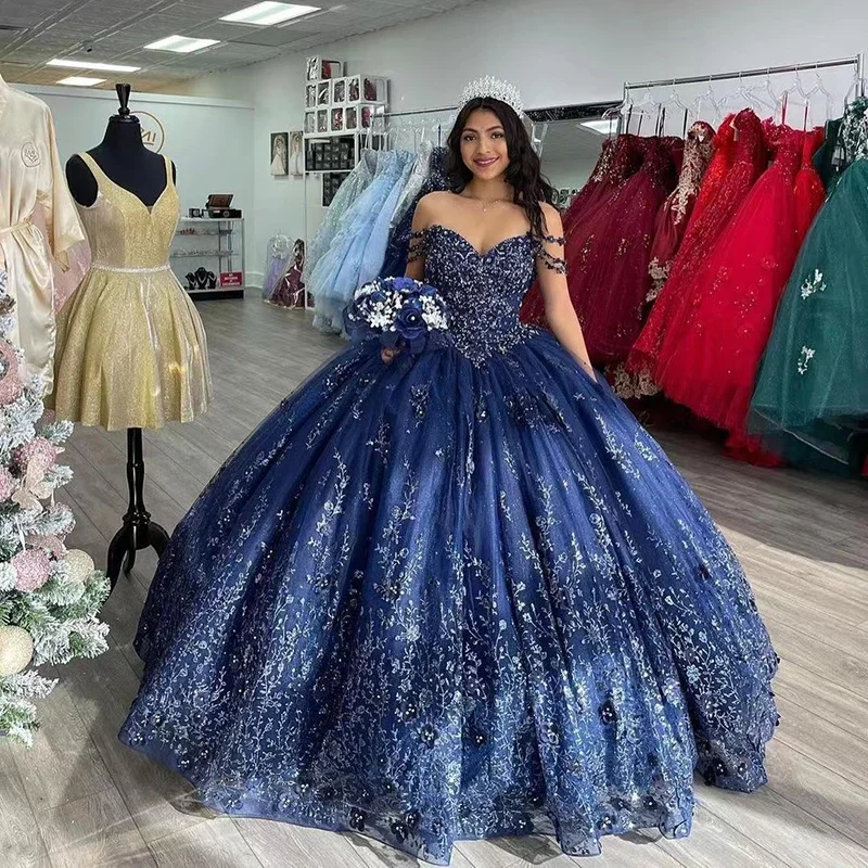 semi-formal party dressesLuxury Quinceanera Dresses Beading Sequin Sweetheart Lace Sweet 16 Party Gowns Vestidos De 15 Anos