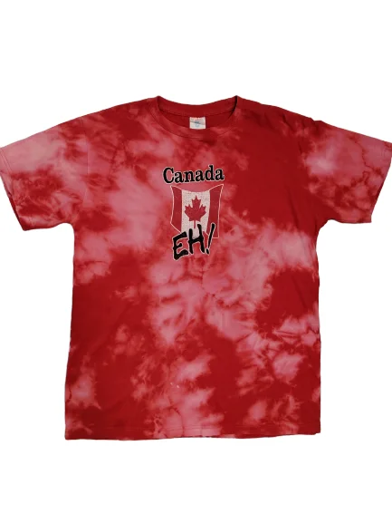 women's T-shirts with scoop necks[XL] Vintage "Canada, Eh" Tie-Dye T-Shirt