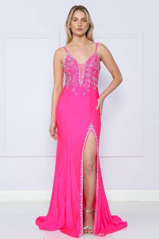 bodycon dresses with keyhole backsLa Merchandise LAY9120 Sexy Detailed Bodycon Prom Open Back Dress Slit