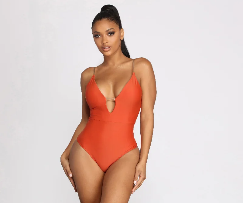 High-Neck One-Piece FemaleSunset Chaser One Piece Swimsuit