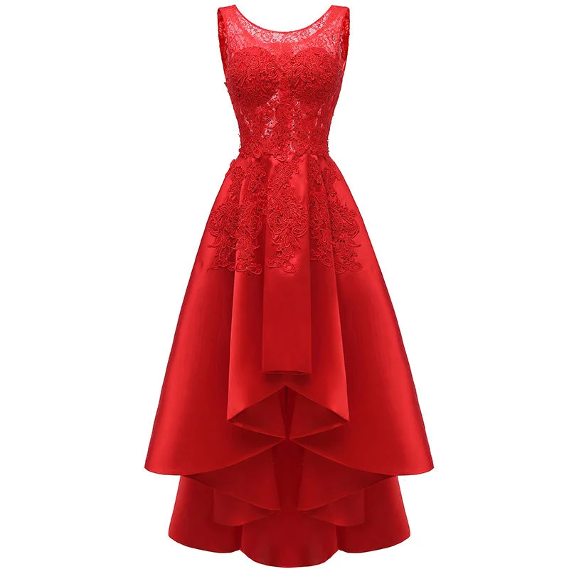 bodycon dresses for figure-hugging stylesd-hk Red Prom Dress Sleeveless Bodycon Bridesmaid Dress