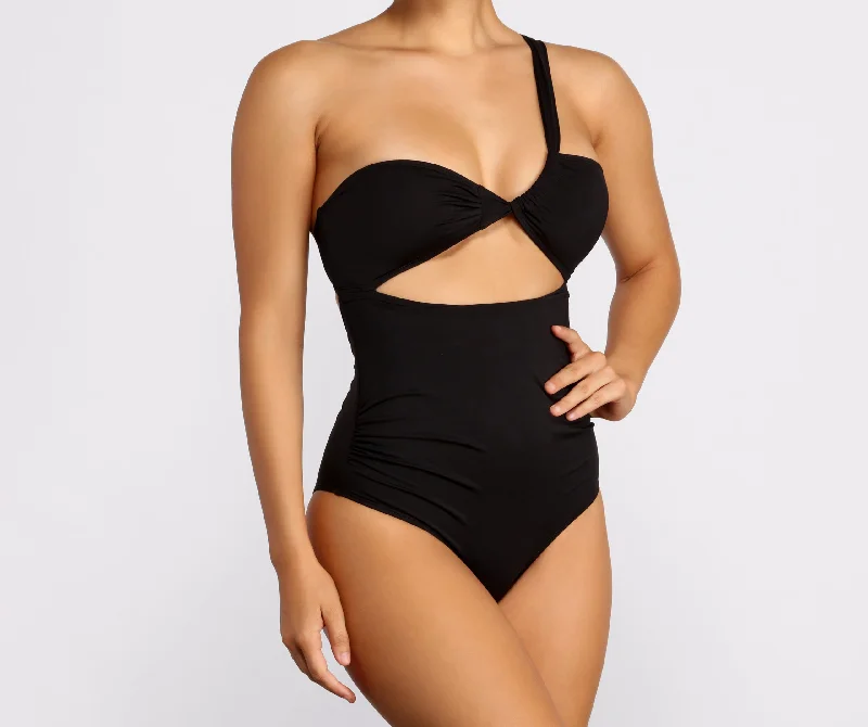 UV-Protective Female SwimwearBring The Heat One Shoulder Swimsuit