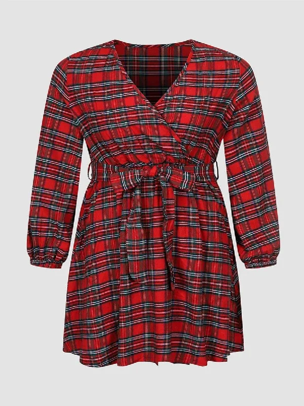 custom-made party dressesPlus Size Plaid Party Dress