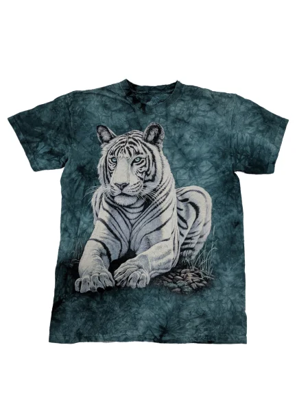 women's T-shirts made of linen[L] The Mountain White Tiger Tie-Dye T-Shirt