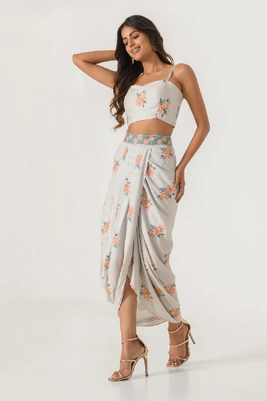 Wireless Yoga BrasGreen Printed Bralette & Lungi Co-Ord Set