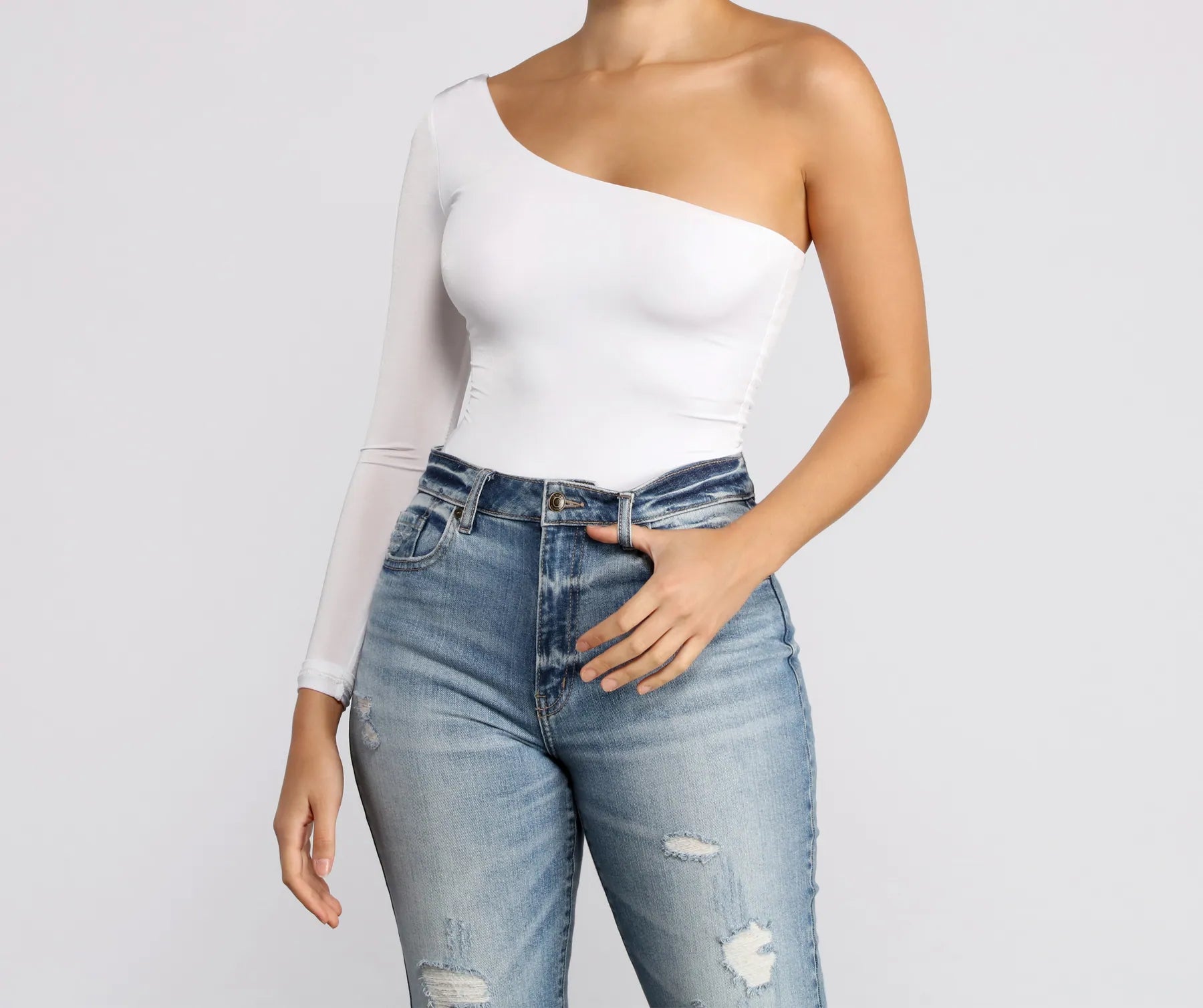 Chic Vibes One Shoulder Bodysuit