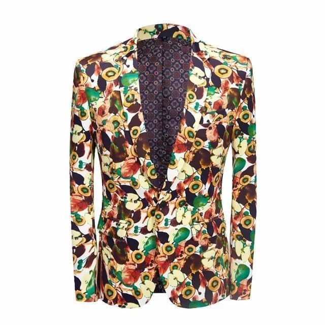 leather party dressesMen's Blazer Casual Party Blazer Slim Fit Printed