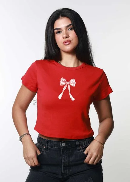 women's T-shirts for everyday wearHoliday Bow T-Shirt