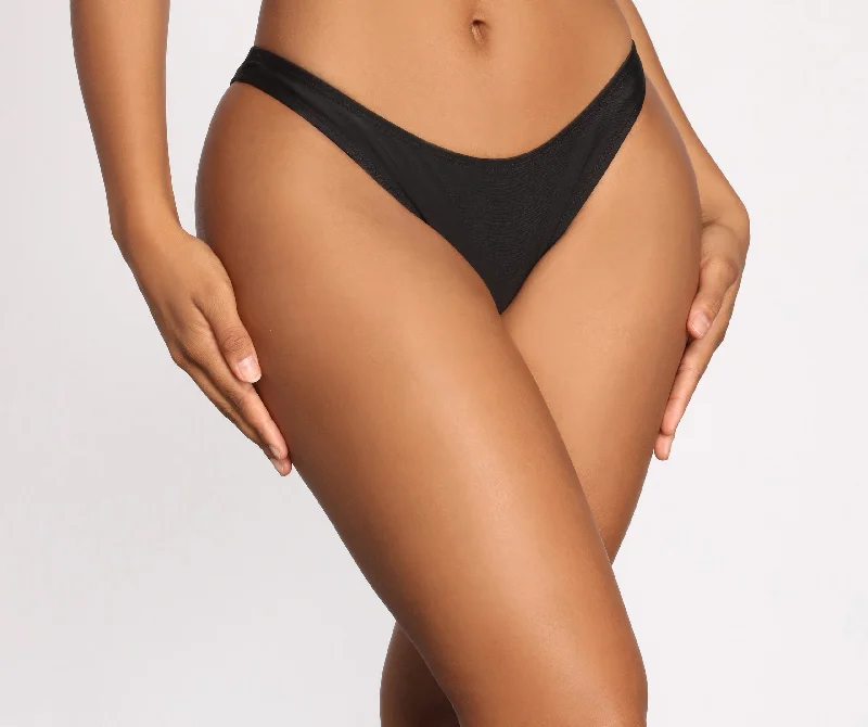 Laced-Up Female SwimwearDon't Underestimate Me Low Rise Swim Bottoms