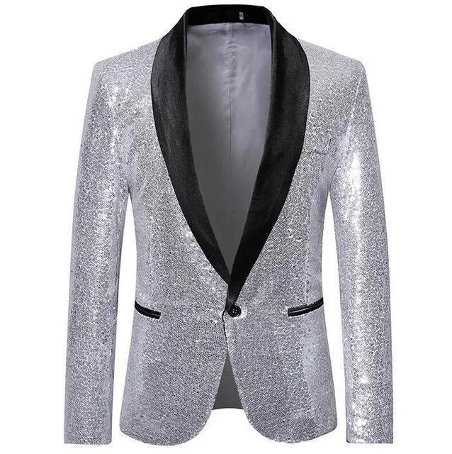 high-low party dressesMen's Blazer Wedding Sequin Party Blazer Slim Fit