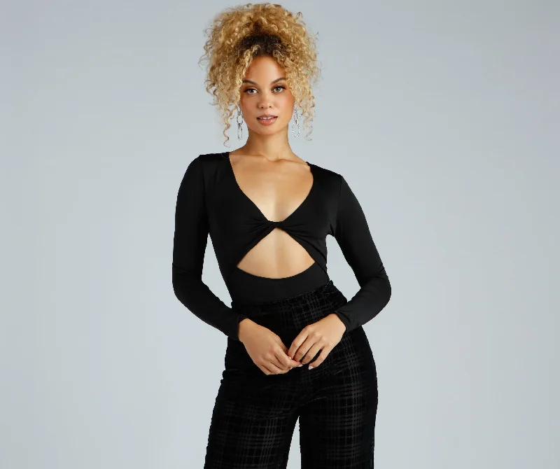 Trendy Twist-Front Bodysuit