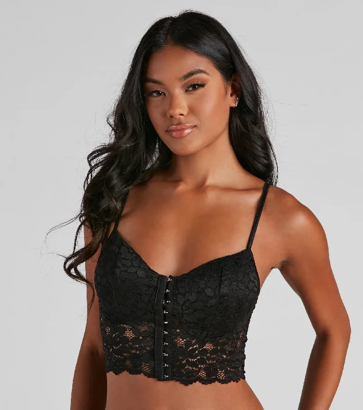 Seamless BrasSultry Romance Lace Longline Bralette