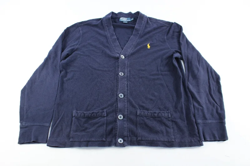 Polo by Ralph Lauren Embroidered Logo Navy Blue Cardigan