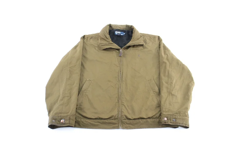 Polo by Ralph Lauren Embroidered Logo Olive Green Zip Up Jacket