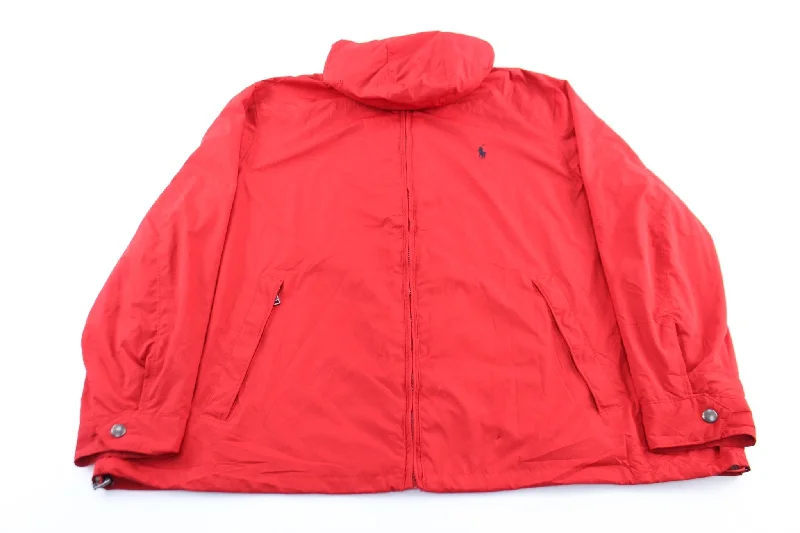 Polo by Ralph Lauren Embroidered Logo Red Hooded Zip Up Jacket