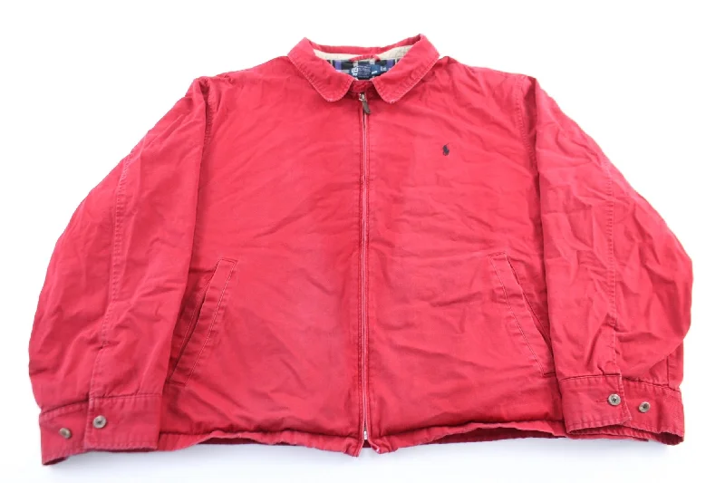 Polo by Ralph Lauren Embroidered Logo Red Zip Up Jacket