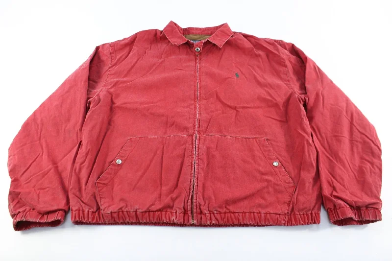 Polo by Ralph Lauren Embroidered Logo Red Zip Up Jacket