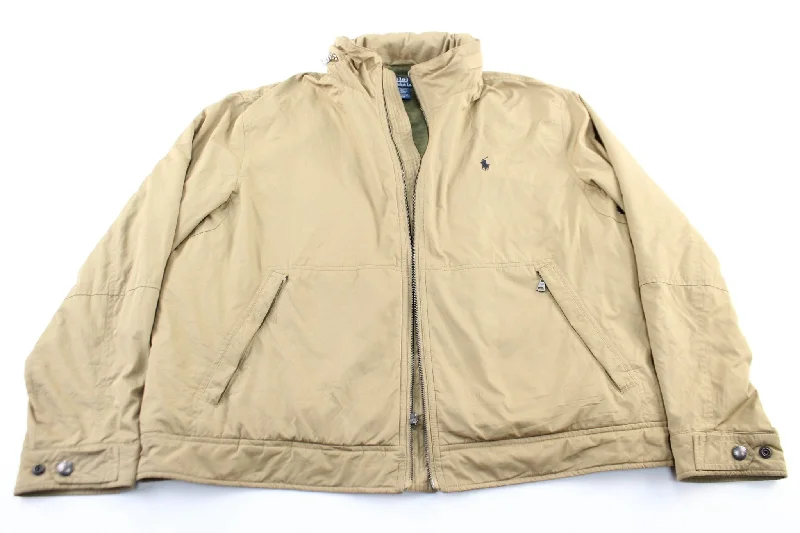 Polo by Ralph Lauren Embroidered Logo Tan Zip Up Jacket